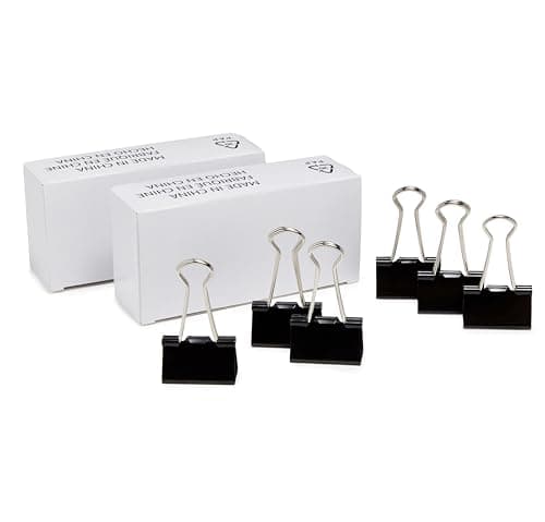 Trombone de classeur Amazon Basics, moyen, 12 clips par boîte, paquet de 2