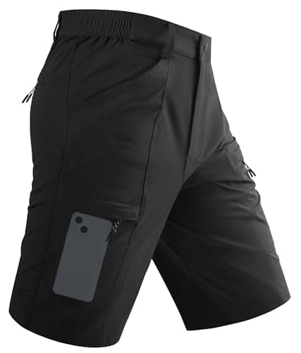 TACVASEN Mens Hiking Shorts with Pockets Mens Golf Shorts Mens Shorts with Zipper Pockets Quick Dry Travel Shorts Cargo Shorts for Men Elastic...