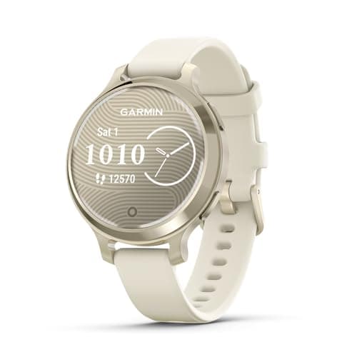 Montre intelligente Garmin Lily® 2 Active, petite et élégante, GPS intégré, écran caché, objectif à motifs, autonomie jusqu'à 9 jours, or lunaire avec os...