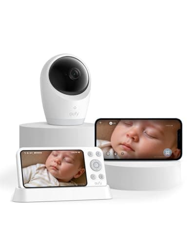 eufy Baby Monitor E21 with 4K Camera, Hybrid Wi-Fi and No Wi-Fi Connection, App and Monitor Control, Ultra-Clear Night View, Pan-Tilt, 8× Zoom,...