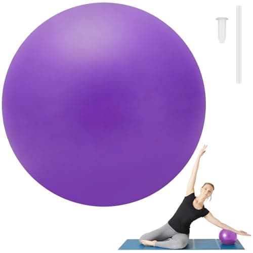 Petit ballon d'exercice, ballon de Pilates 25 cm, petit ballon d'entraînement anti-éclatement, ballon d'équilibre pour salle de sport, bureau, entraînement à domicile, entraînement de base (violet)