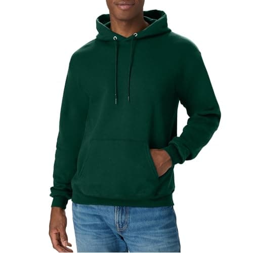 Hanes Men's Pullover EcoSmart Hooded Sweatshirt, Deep Forest, Large