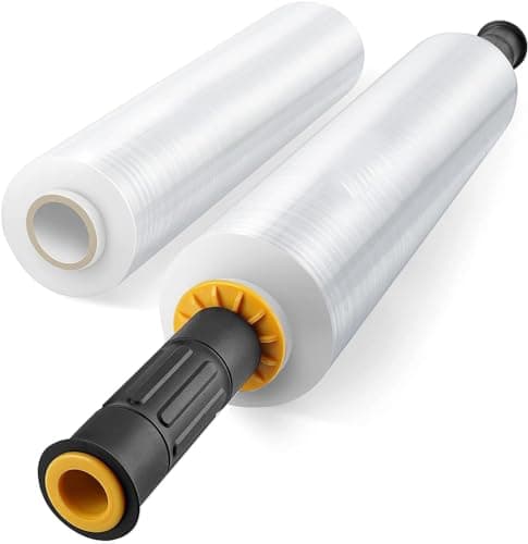 2 paquets de film étirable étirable 15" X 1000 pieds Emballage rétractable Fournisseurs de déménagement Film plastique de calibre 60 pour l'emballage de palettes, l'expédition et...