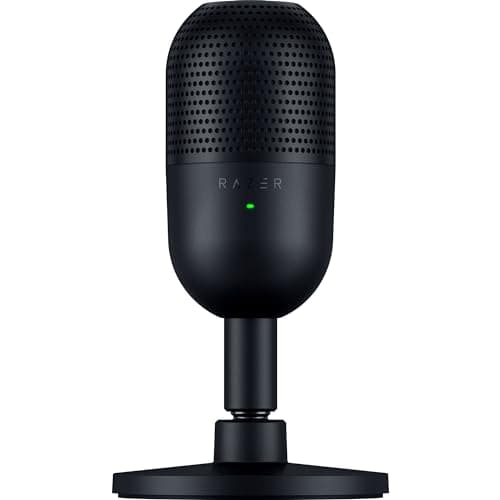 Microphone mini USB Razer Seiren V3 : Micro à condensateur - Directivité supercardioïde - Capteur Tap-to-Mute avec indicateur LED - Amortisseur - Ultra...