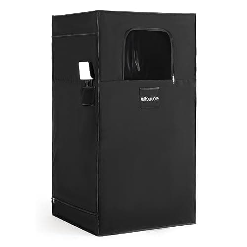 WillowyBe Sauna infrarouge portable pour la maison avec 6 plaques chauffantes, tente de sauna, coussin chauffant pour les pieds et lumière chaude LED, boîte de sauna infrarouge sec pour...