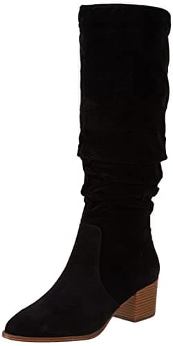 Amazon Essentials Bottes hautes à talons blocs pour femme, noir, 12 larges