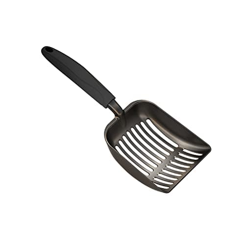Pelle à litière pour chat WePet, tamis en alliage d'aluminium plaqué antiadhésif, pelle en métal durable pour chat, pelle profonde, manche long, lève-crottes pour chaton, taille...