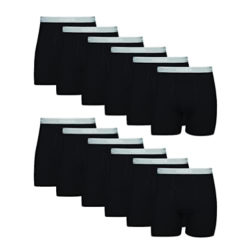 Hanes Lot de 12 slips Cool Dri en coton évacuant l'humidité pour homme, plusieurs lots disponibles, lot de 12 – Noir, X-Large US