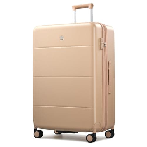 Bagage extensible Hanke de 28 pouces avec roulettes, grande valise rigide, bagage enregistré à coque rigide entièrement en PC, serrure TSA, grand bagage à carreaux durable...