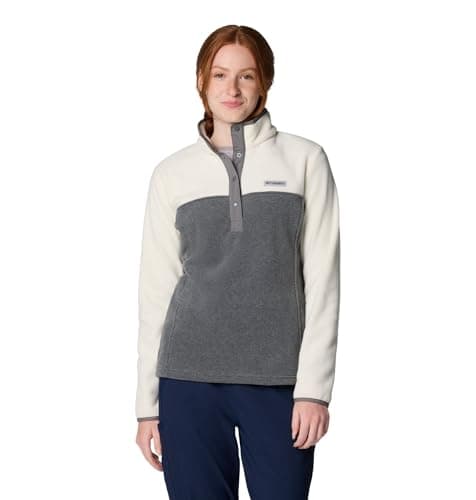 Columbia Women's Benton Springs Half Snap Pull Over II, City Grey Heather/Chalk, Medium