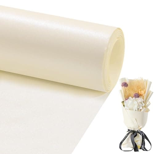 Matte Wrapping Paper Roll - Solid Color Pearly 17.3Inches X 39.4Feet Off White Shimmer Gift Wrapping Paper Roll Elegant Lustre Paper for...