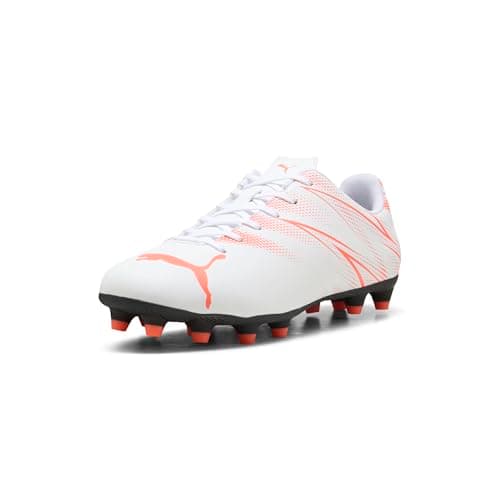 Puma Men's Attacanto Firm, Artificial Ground Soccer Cleat Sneaker, Puma White-Glowing Red, 11