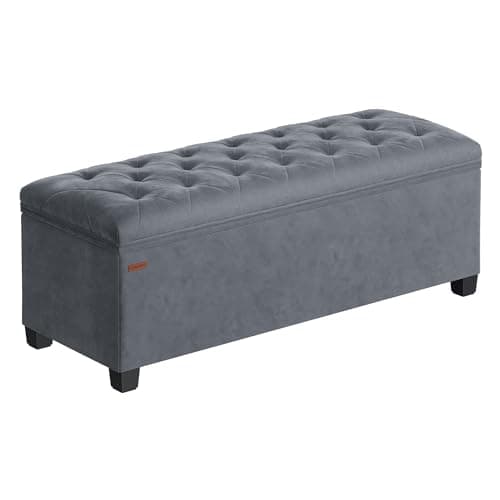 SONGMICS Storage Ottoman Bench, Foot Rest with Legs, 40 x 110 x 40 cm, End of Bed Bench, Storage Chest, Load up to 300 kg, for Living Room,...