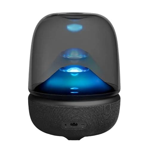 Harman Kardon Aura Studio 5 - Bluetooth® Home Speaker with Transparent Dome Design and Diamond-Effect Lighting - Black