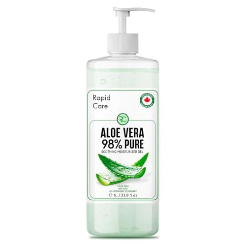 Gel d'Aloe Vera - 98% Pur - Fabriqué au Canada - Biologique - 1 Litre - Flacon Pompe