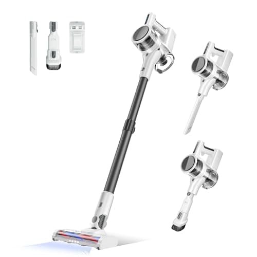 Aspirateur sans fil 4 en 1 pour la maison, aspirateur à moteur puissant de 80 000 PRM avec 2 modes réglables, batterie rechargeable d'autonomie maximale de 40 minutes et...