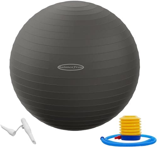 BalanceFrom Anti-Burst Slip Resistant Exercise Ball - 26-inch, 2,000-Pound Capacity, Gray