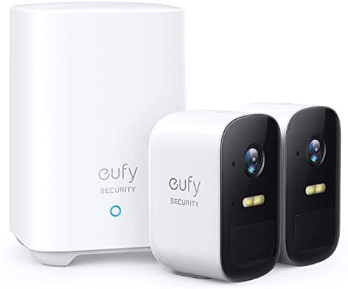 Système de sécurité domestique sans fil eufyCam 2C, eufy Security par Anker, kit de 2 caméras avec autonomie de 180 jours, compatibilité HomeKit, HD 1080p, IP67...