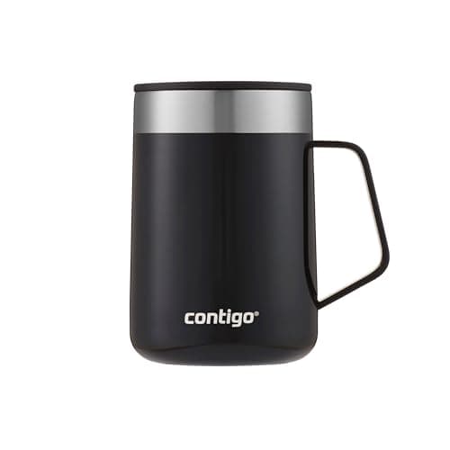 Tasse de voyage Contigo Streeterville en acier inoxydable avec couvercle anti-éclaboussures, gobelet isolé sous vide pour café et thé avec poignée et base antidérapante pour...