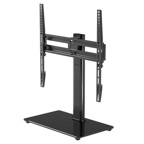 Support TV de table pivotant universel Suptek pour écrans plats incurvés OLED LED de 26 à 60 pouces, support de montage TV réglable en hauteur avec base en verre pouvant contenir jusqu'à...