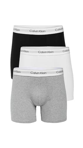 Calvin Klein Icon Cotton Stretch Lot de 3 boxers pour homme Gris chiné Blanc Noir Taille M