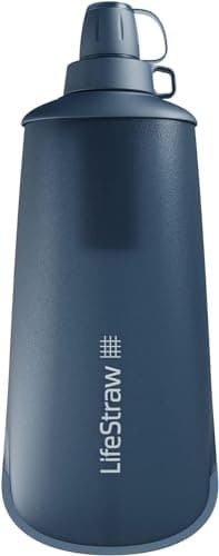 LifeStraw Peak Series - Système de filtre à eau pour bouteille compressible pliable - 1 L pour le trail, le camping, la randonnée, les voyages, le cyclisme et la pêche ;...