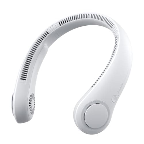 Ventilateur de cou portable JISULIFE, ventilateur de sport suspendu mains libres sans lame, ventilateur personnel portable à piles de 4000 mAh, sans feuilles, rechargeable,...