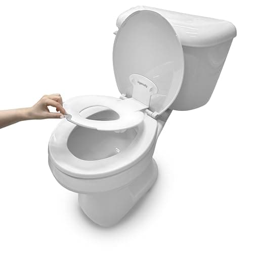 Ity by Ingenuity Flip & Sit Potty Seat, Potty Training Seat Attaches to Adult Toilet Seat, For Ages 18 Months, Up to 50 Pounds - White