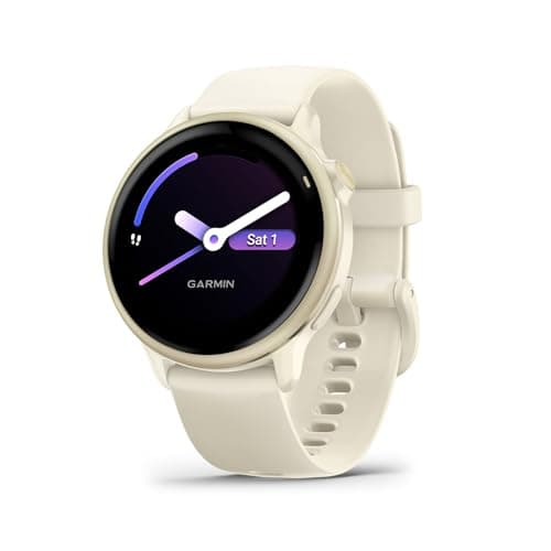 Garmin vívoactive® 6, montre intelligente GPS santé et remise en forme, écran AMOLED, jusqu'à 11 jours d'autonomie, Lunar Gold avec bracelet en os