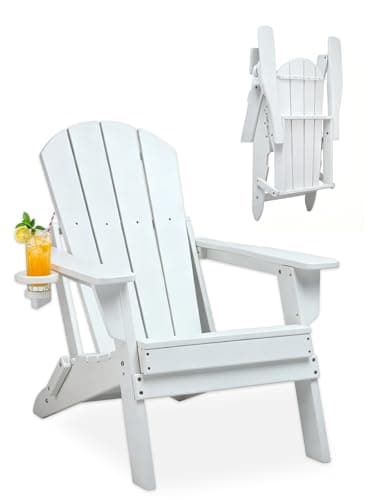 TEKXDD Folding Adirondack Chairs - Muskoka Chair, Leisure Line Adirondack Chairs, Quick Fold, Portable, Ergonomic Design, for Camping, Patio &...