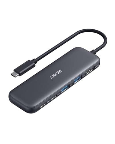 Hub USB C Anker, répartiteur USBC vers HDMI 5-en-1 avec écran 4K, 1 x ports de données USB-C alimentés 5 Gbps et 2 × ports de données USB-A 3.0 5 Gbps alimentés pour MacBook Pro,...