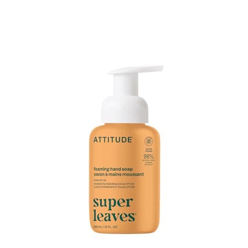 Savon moussant pour les mains ATTITUDE, fabriqué au Canada, vérifié EWG, testé dermatologiquement, à base de plantes et de minéraux, produits de soins personnels végétaliens, orange...