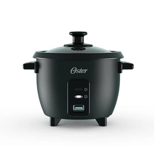 Oster Cuiseur à riz 6 tasses, petite machine à riz électrique, maintien au chaud automatique, pot intérieur antiadhésif, noir