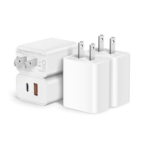 USB C Wall Charger, [3 Pack] 20W Dual Port PD Power Adapter Fast Charging Block for 14/14 Pro/14 Pro Max/14 Plus/13/12/11, XS/XR/X, iPad Pro,...