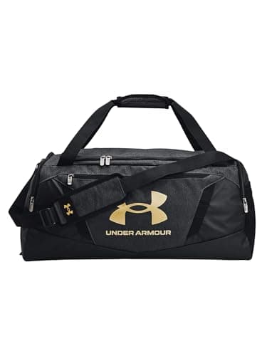 Under Armour Sac de sport Undeniable 5.0 unisexe pour adulte, noir moyen chiné (002)/or métallique, moyen (58 L), Undeniable 5.0 Duffle