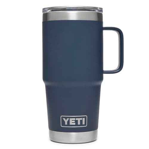 YETI Rambler 20 oz Travel Mug, Stainless Steel, Vacuum Insulated with Stronghold Lid, Navy