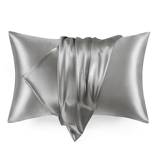 Love's cabin Satin Pillowcase for Hair and Skin (Dark Gray, 20x30 inches) Similar to Silk Pillow Cases, Pillow Cases Queen Size Set of 2 - Satin...