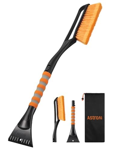 Brosse à neige AstroAI 27" et grattoir à glace amovible avec poignée ergonomique en mousse pour voitures, camions, SUV (ABS robuste, PV...
