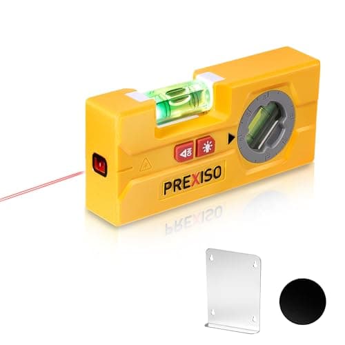 Niveau laser de ligne PREXISO 2-en-1 – Mini niveau torpille avec poche magnétique rotative, outil de nivellement de ligne laser de 30 pieds pour accrocher des images, mur...