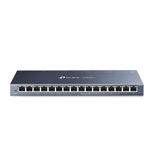 TP-Link 16 Port Gigabit Ethernet Network Switch, Desktop and Wall-Mount, Fanless, Sturdy Metal with Shielded Ports, Traffic Optimization,...
