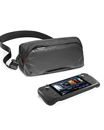 Tomtoc Étui de transport pour Steam Deck/OLED/Nintendo Switch 2/Rog Xbox Ally X, sac de rangement portable, sac à bandoulière de protection avec poches pour console,...