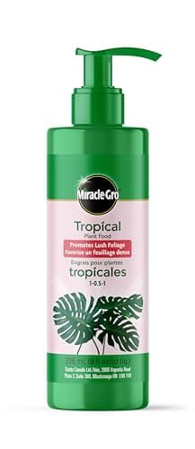 Miracle-Gro Engrais pour plantes tropicales 236 ml | Engrais liquide à pompe facile pour plantes d'intérieur | Nourrit instantanément des plantes luxuriantes de style paradisiaque