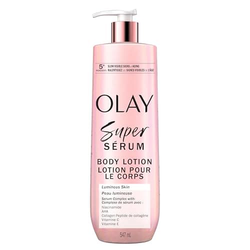 Olay Super Serum Body Lotion, lotion corporelle hydratante pour peau sèche avec complexe super sérum pour ralentir les signes visibles du vieillissement, 547 ml