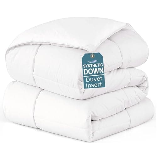 Comforter Queen Size Luxury Down Duvet Insert Ultra Soft - 100% Cotton, Synthetic Down Bedding Medium Warmth for All Seasons Queen Comforter with...