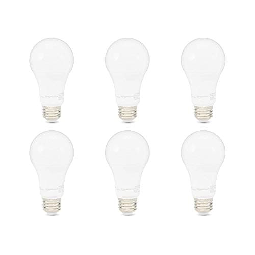 Amazon Basics 100W Equivalent, Soft White, Dimmable, 10,000 Hour Lifetime, A19 LED Light Bulb | 6-Pack