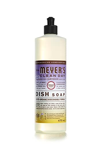 Mrs. Meyer's Clean Day Dish Soap, Cruelty Free and Biodegradable Dishwashing Liquid, Compassion Flower Scent, 473 mL Bottle