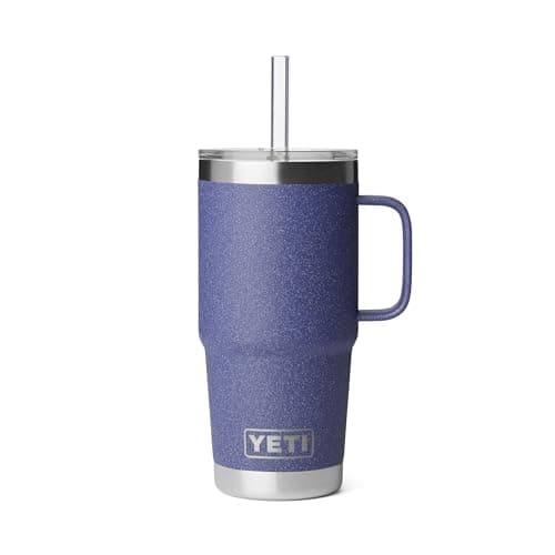 YETI Rambler Tasse avec paille de 25 oz, isolée sous vide, en acier inoxydable, poussière de lune