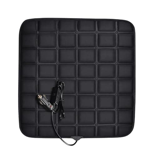 Housse chauffante pour siège de voiture 12 V, 3 vitesses, température réglable, coussins chauffants électriques, 40 W, coussin chauffant pour siège de voiture, coussin de siège à chauffage rapide (noir)