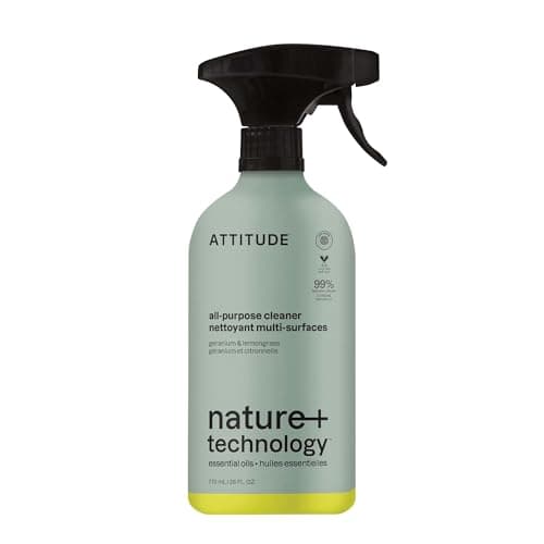ATTITUDE All-Purpose Cleaner Spray, Made in Canada, EWG Verified, Streak Free, Ammonia Free, Removes Fingerprints, Dust and Dirt, Geranium &...