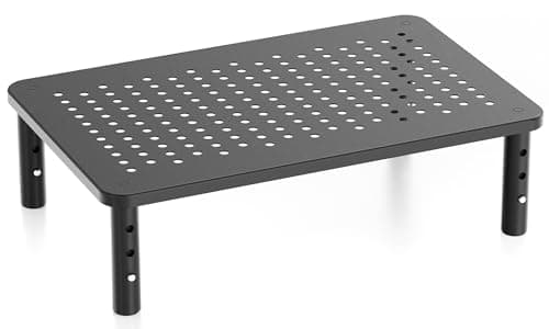 Canyora Computer Monitor Stand Riser for Desk, 3 Height Adjustable PC Laptop TV Desktop Monitor Stand Shelf, Metal Short Printer Table, Stand Riser...